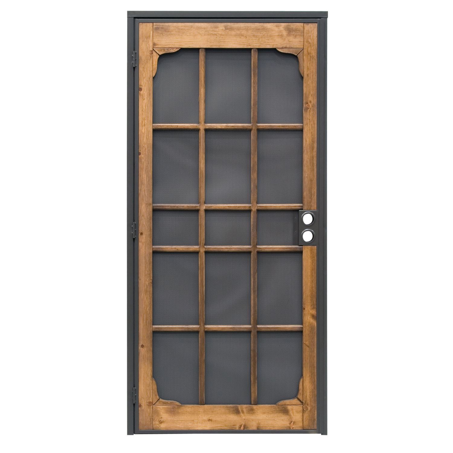 Picture of 3809BZ3068-I-WF - Woodguard Steel Security Door – Traditional Screen Door Style with the Strength of a Steel Security Door – Steel and Wood Construction, Non-Handed, Bronze (Single Pack)