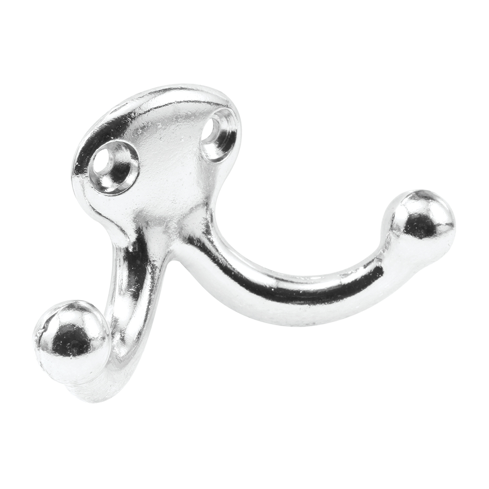 Picture of MP10553 - Double Wardrobe Hanger, Cast Aluminum, Polished Nickel Plated, 2-Hooks (2 Pack)